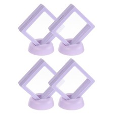 4Pcs 3D Floating Display Case 2.76 x 2.76 x 0.8 Inch Lavender Purple
