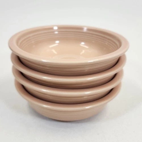 Fiestaware Apricot Peach Bowls Set of 4 Cereal Dessert Soup 6 7/8" Stoneware VTG