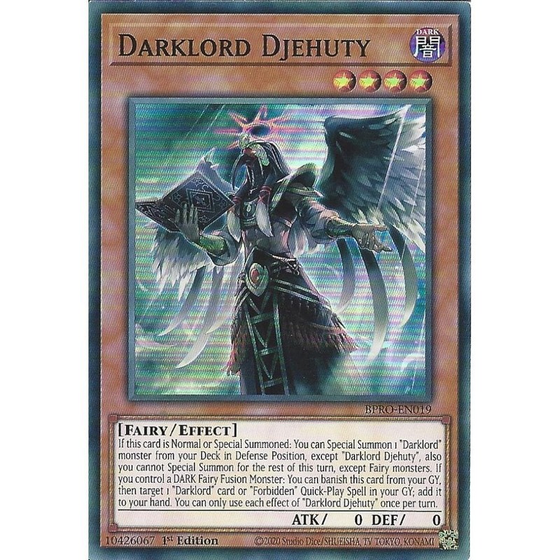 BPRO-EN019 Darklord Djehuty : Super Rare Card : 1st Edition : YuGiOh TCG