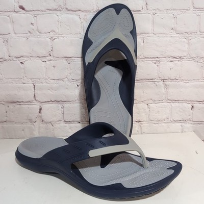 Crocs Modi Sandals Men's Sz 13 Thongs Sport Flip Flops Blue Navy Gray