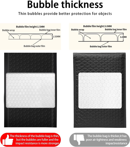 6x10 Black Bubble Mailers 100 Pack Self Seal Padded Envelopes #0 - Picture 3 of 6