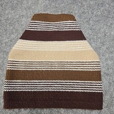 Vintage Wigwam Mills Beanie Striped Brown Cream White