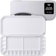 - Airtight Watercolor Palette with Lid, 18 Wells  2 Mixing Areas