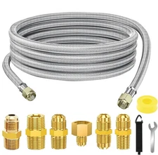 12 FT Propane Hose Extension-High Pressure Braided Gas Line Hose Propane Conv...