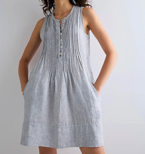 Quince Women’s 100% European Linen Sleeveless Swing Dress Size S