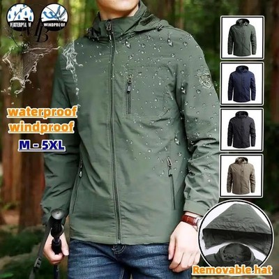 Herren wasserdichte Windbreaker Jacke Frühling Outdoor Regen Mantel