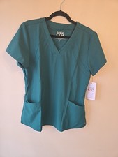 Women  s Barco One Scrub Top Size Large 4 Pkt Green NWT