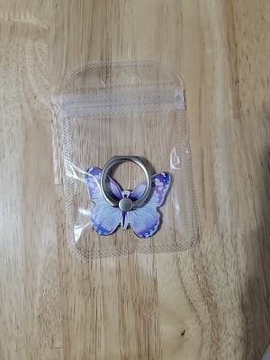 360° Rotating Butterfly Phone Ring Stand Holder Metal Finger Kickstand Knob Loop