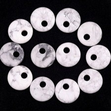 20pcs Natural Howlite Stone Large Hole Circle 20mm Beads Pendants DIY Jewelry