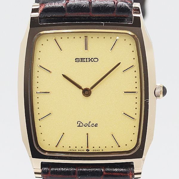 Men Champagne Watch Quartz Seiko Dial 5030 with Dolce 9530 Box - vintagewatches.pk