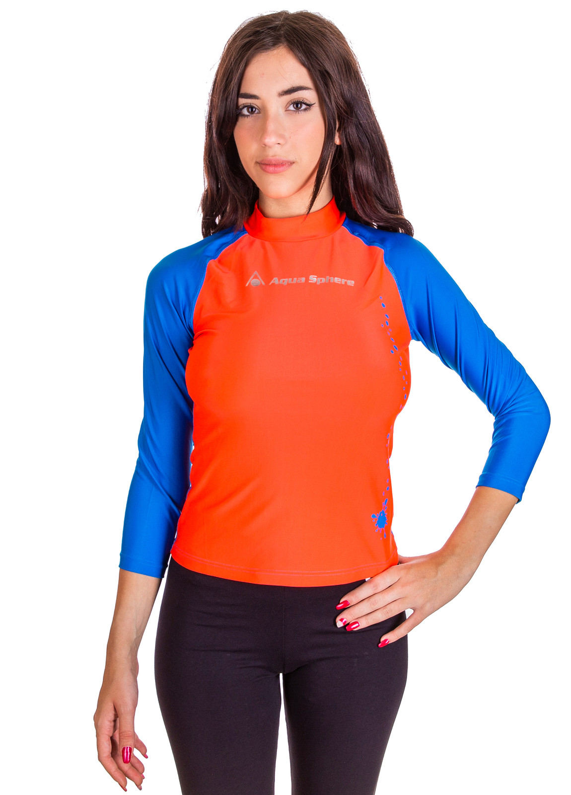 AQUASPHERE - ФУТБОЛКА УНИСЕКС JUNIOR RASHGUARD С ДЛИННЫМИ РУКАВАМИ - КРАСНЫЙ/СИНИЙ