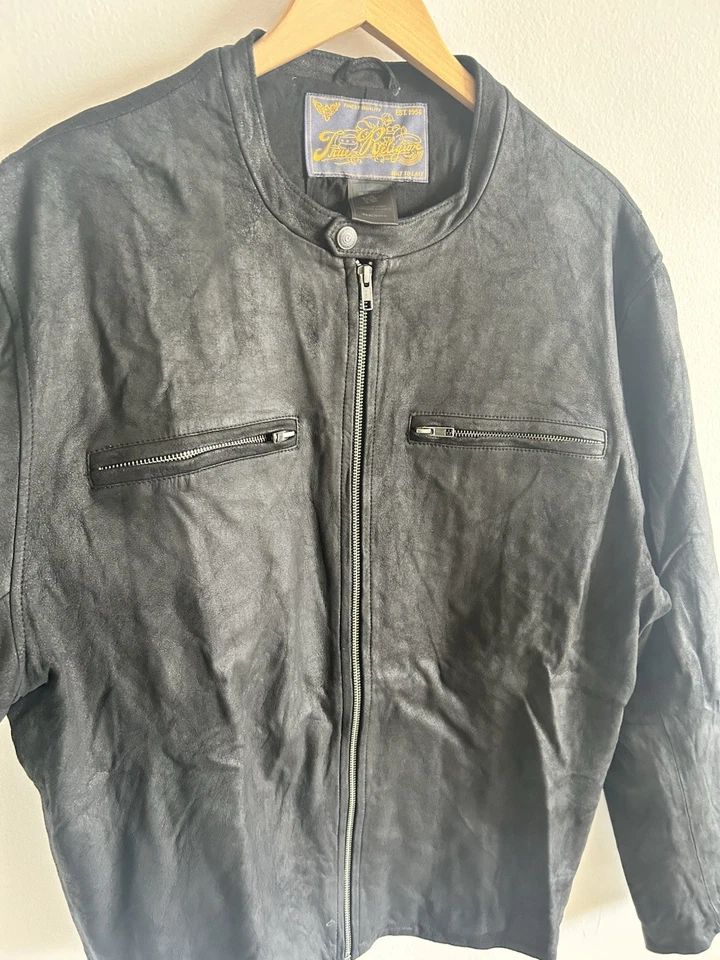 Chaqueta bomber de cuero para hombre True Religion XXXL gamuza Foto 4 de 4