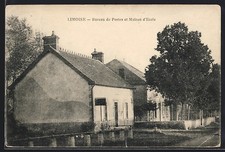 CPA Limoise, Bureau de Postes et Maison d´Ecole 1923 