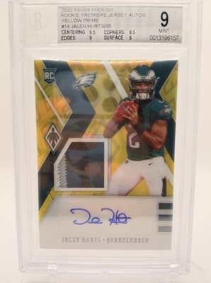 2020 Panini Phoenix - RPA Rookie Auto Jersey Jalen Hurts #RJA-JA Prime Yellow