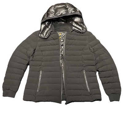 MOOSE KNUCKLES Quilted Puffer Down Jacket Women s Size XL Black Removable Hood