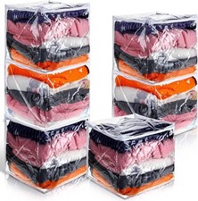 6 Packs Clear Zippered Storage Bags Sweater Moth Bags Plastic Storage Blankets
