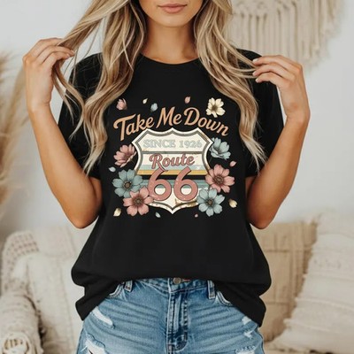 Road Trip Take Me Down Comfort Tee Travel Vacation Route Adventure Shirt