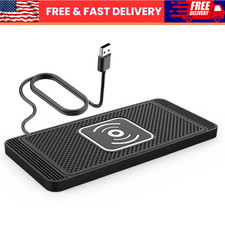 Cargador inalámbrico de teléfono de automóvil almohadilla de carga rápida alfombrilla para iPhone Samsung universal
