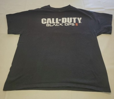 Vintage Call of Duty Black Ops II T-Shirt Men's 2XL Black Cotton Video Game Y2K