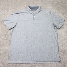 Hickey Freeman Golf Polo Shirt Mens XL Gray Geometric Stretch Short Sleeve