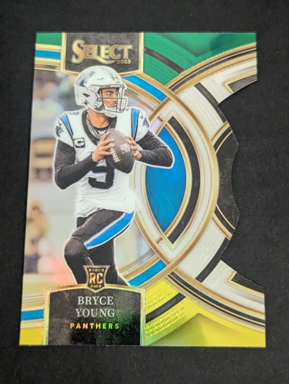 2023 Panini Select #167 Bryce Young Green and Yellow Prizms Die Cuts