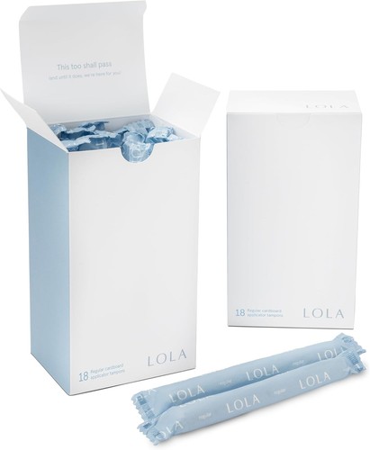 LOLA Organic Cotton Tampons with Cardboard Applicator, 36 Count (2 Regular