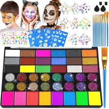 Face Painting Kit for Kids, 42 Colors Professional Face Paint Makeup Kit Non-Tox