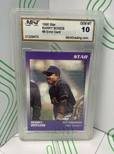 1990 STAR COMPANY #8 BARRY BONDS PRINT Error BOBBY BONDS Gem Mint 10 (GRADED)