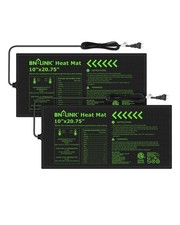 BN-LINK Durable Seedling Heat Mat for Seed Starting 10" x 10x20 2 Pack, Black