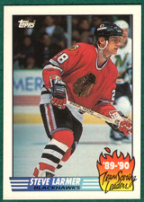 Steve Larmer - 1990-91 Topps #1 - Chicago Blackhawks Team Scoring Leaders Hockey
