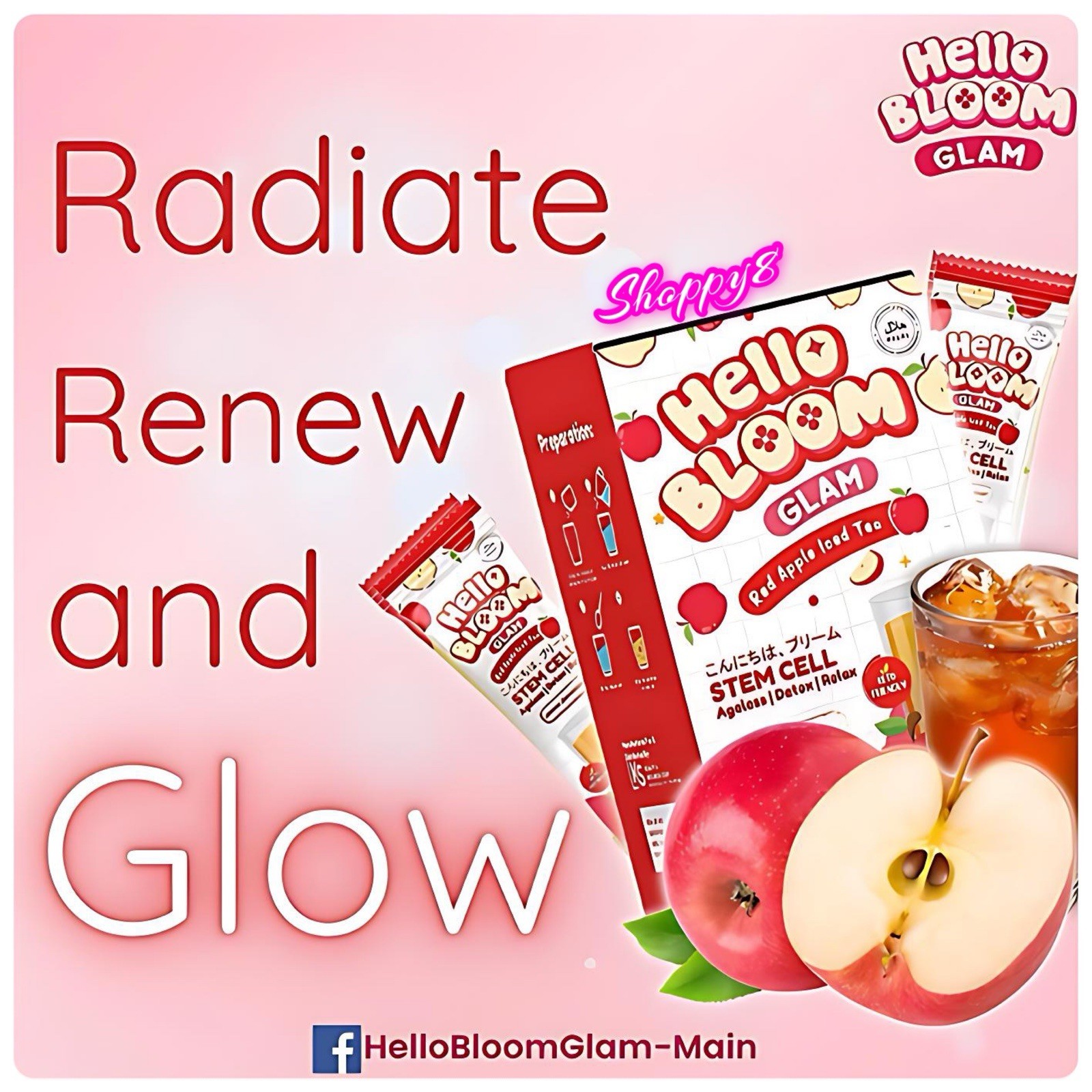 Hello BLOOM GLAM Red Apple Iced Tea