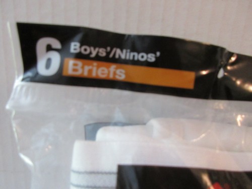 6 Tagless Boys Briefs Hanes Comfort Flex Waistband Sz Medium 10"-12" White - Picture 3 of 7
