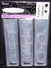 Birthday Embossing Folders by Darcie Balloons Candle Celebrate 3pc Set Free Ship