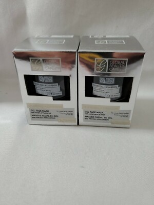 2 pack Global Beauty Care Charcoal Gel Face Mask Applicator 1.7oz NIB x2