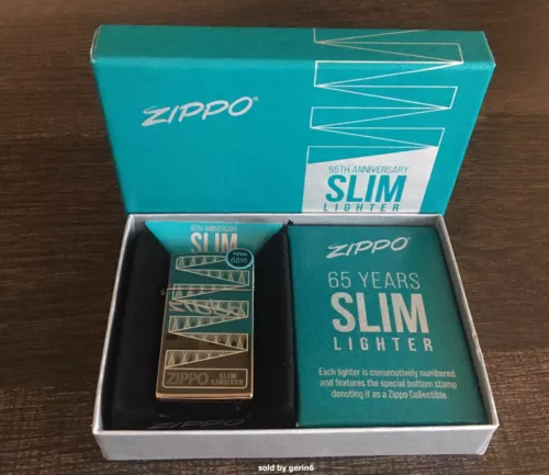 Zippo Limited Edition 65th Anniversary of the Slim Lighter, 49709, New In Box
