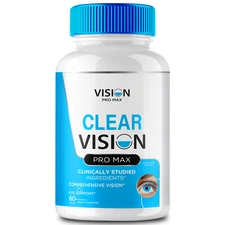 Clear Vision Pro Max Eye Health Supplements, Eye Vitamin Support Pills 60ct