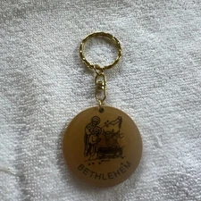 Vintage Bethlehem wooden keychain