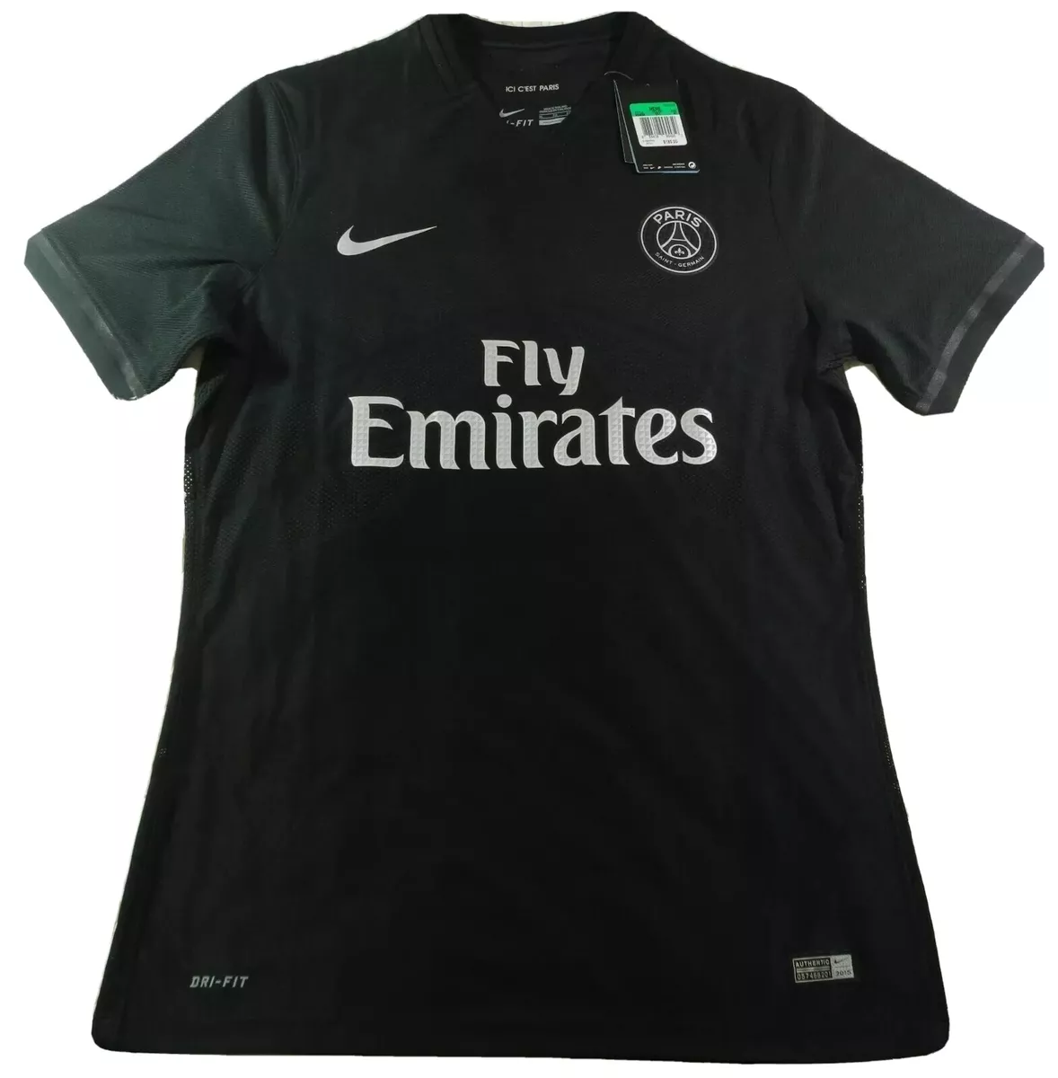 Nike Paris Saint Germain Jersey XL Black Grey Armor PSG 3rd 15 16
