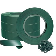 VOUNOT Kit de lamelles occultantes PVC brise vue 300mx4.7cm avec 600 clips Vert