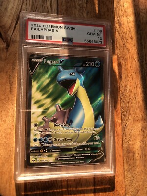 2020 Pokemon: LAPRAS V 189/202 [Sword & Shield Base] Full Art Gem