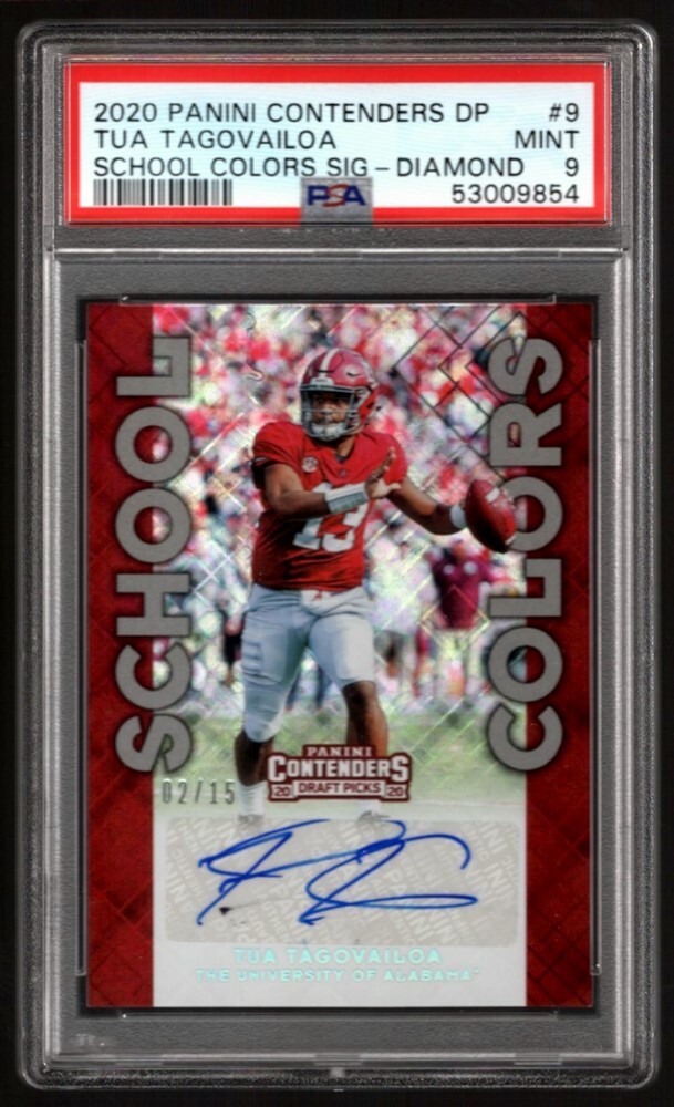 Tua Tagovailoa Panini Contenders Draft Picks School Colors Signatures #9 Diamond