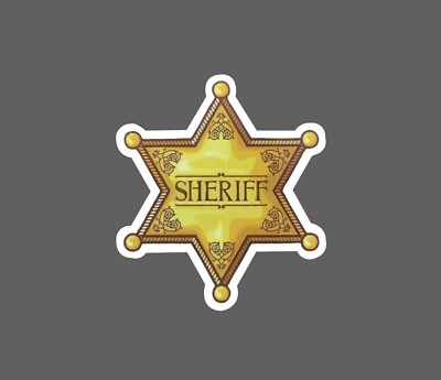 Sheriff Badge Sticker Star Waterproof Outlaw Western Gift Movie Book NEW