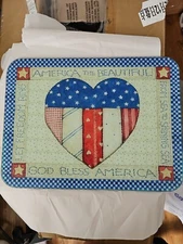 America The Beautiful Glass Cutting Serving Board Worktop Saver 16 x 12" Patriot