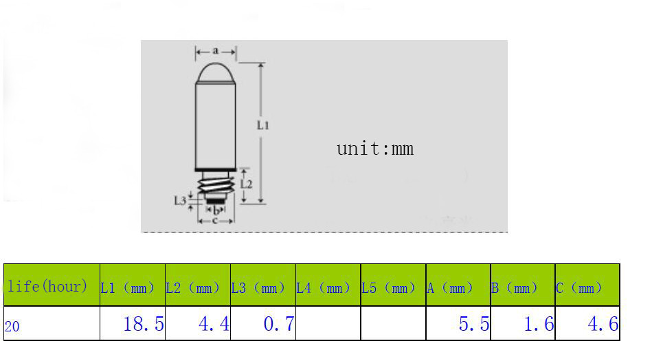 HPX060 2.5V replace light laryngoscope lamp 06000-U 60813 60814