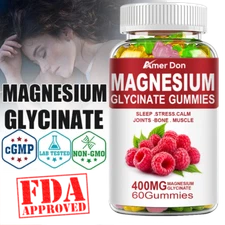 Magnesium Glycinate Gummies - Magnesium Supplements - Highest Potency 60 Gummies