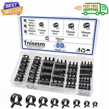 80pcs Spring Band Hose Clamps Assortment Silicone Vacuum Hose Pipe Clamp 7mm 9mm