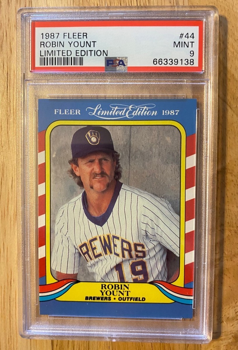 1987 Fleer Limited Edition Robin Yount Baseball Card 44 PSA Graded 1987-fleer-limited-edition-robin-yount-baseball-card-44-psa-graded