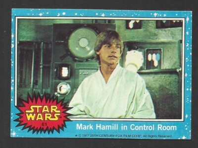 (CB7) MARK HAMILL CONTROL ROOM #61 Star Wars 1977 Topps Trade Card US ISSUE BLUE