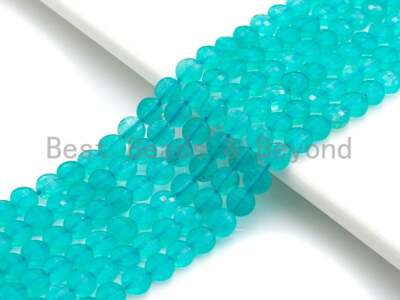 Natural Blue Amazonite Coin Shape Gemstone Beads Strand for Jewelry Making, 6mm