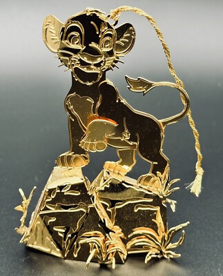Simba Gold Statue N2 DANBURY MINT Disney Lion King Simba Gold Ornament CHRISTMAS Holiday ...